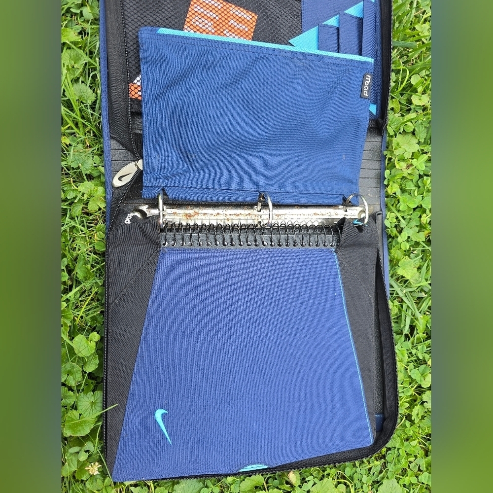 Vintage 1994 Nike Swoosh Mead Trapper Keeper Binder 12x13 Retro With Notebook - Picture 9 of 16